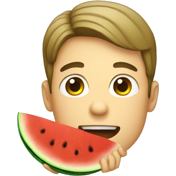 Man eating a watermelon  emoji