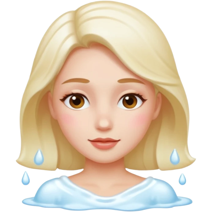 sexy woman blushing with white liquid all over them and their face emoji