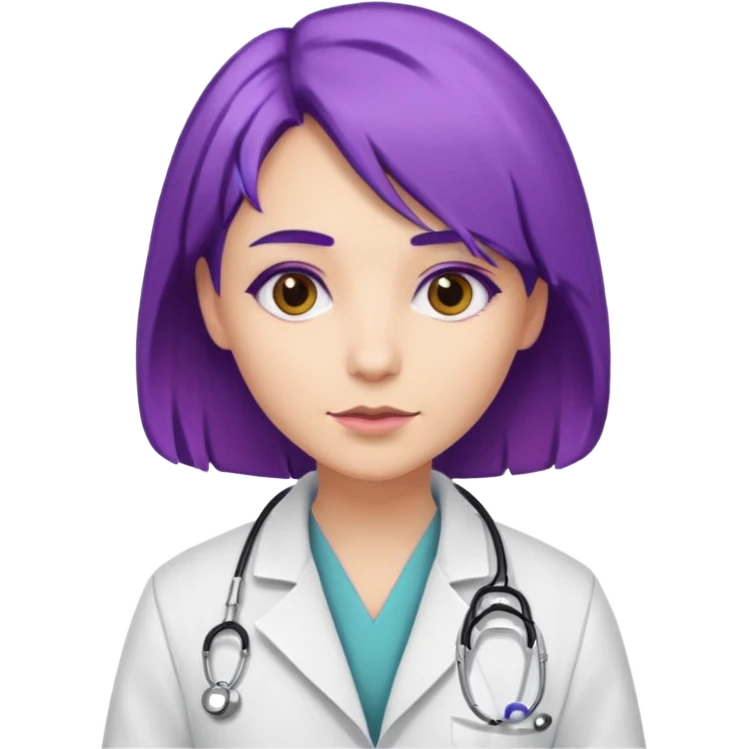 purple haired doctor emoji