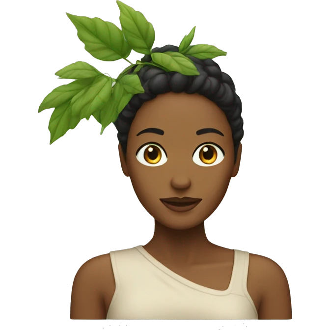 natural woman, fully leafed emoji