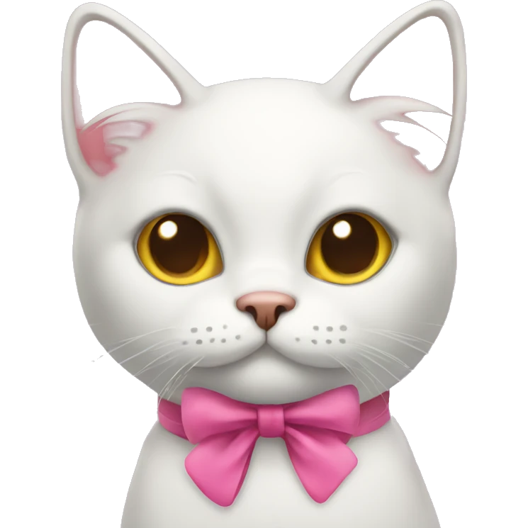Colored Cat with pink bow emoji