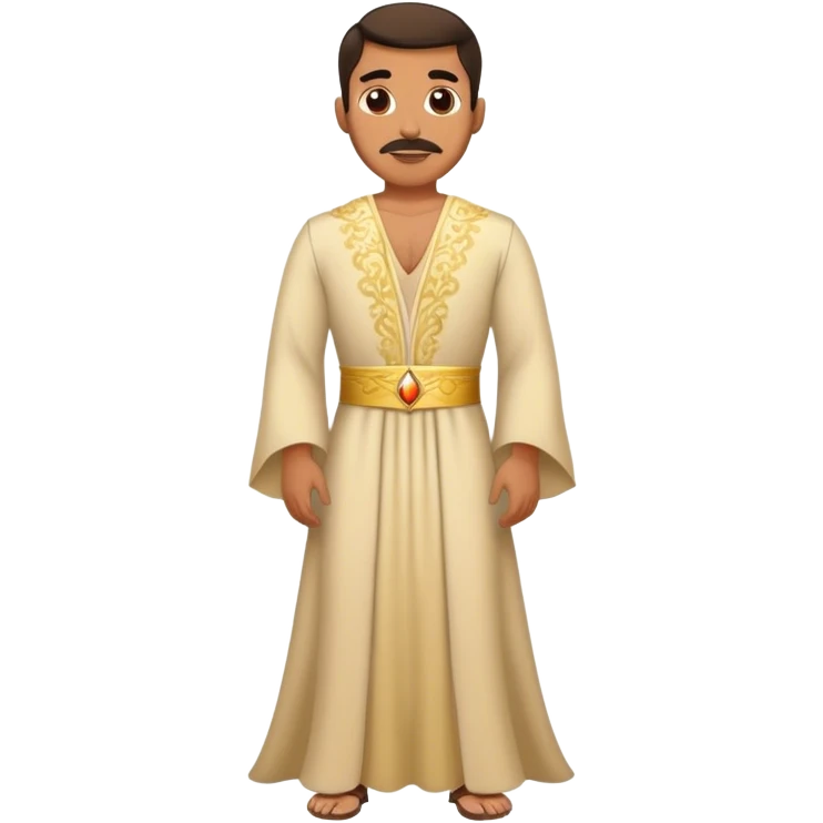 Latin man wearing grown and dress emoji