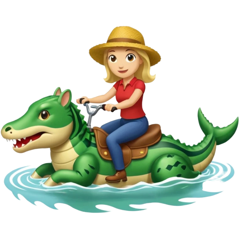 Kathy bar riding a alligato emoji