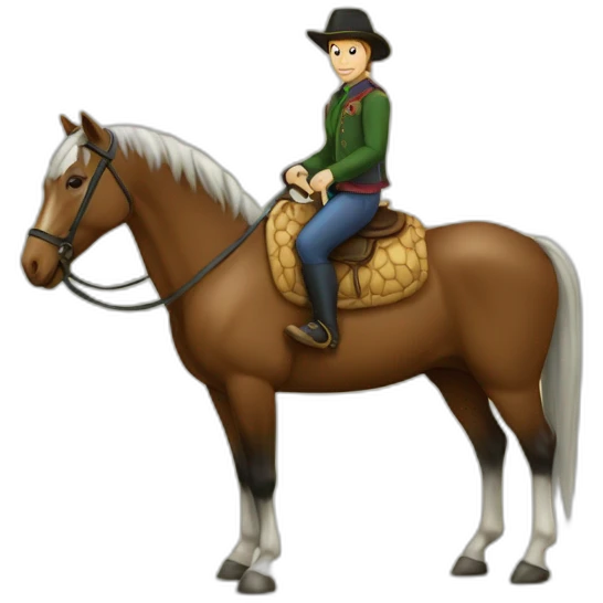 Cheval sur tortue emoji