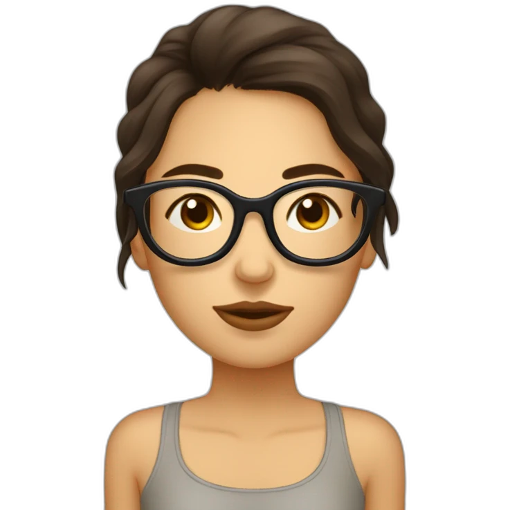 Une fille brune avec des lunettes  entrain de dormir emoji