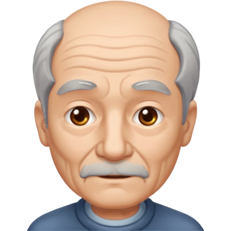 señor muy mayor pelo gris sin bigote con poco pelo emoji