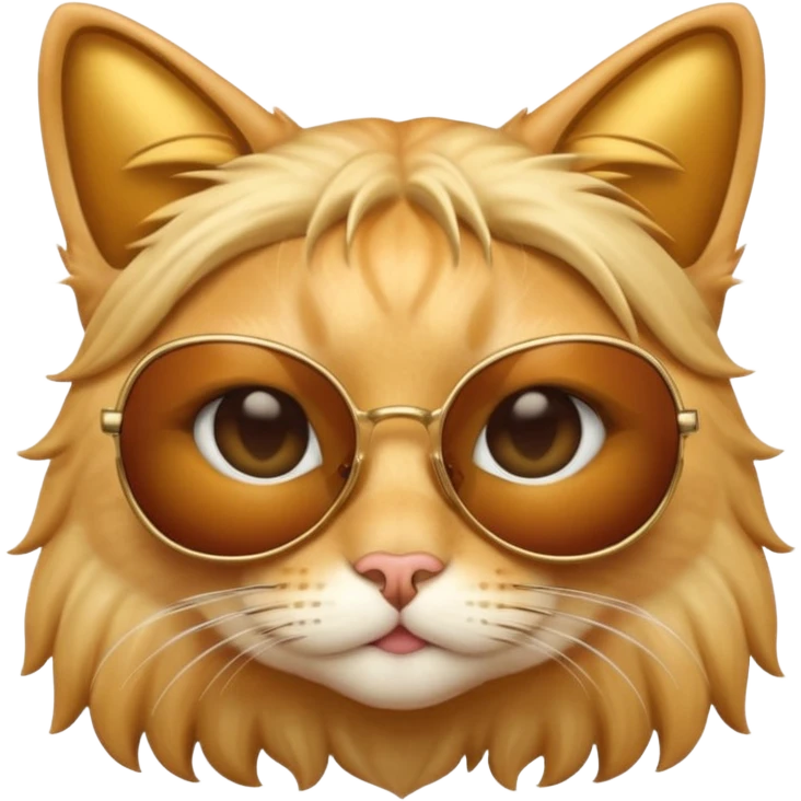 smiling cat with sunglasses and glamorous studio hair emoji