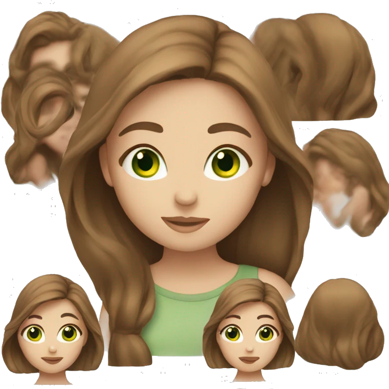  girl with long brown hair green eyes  emoji