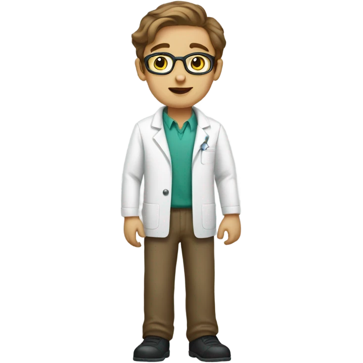 White Boy lab scientist brown hair emoji