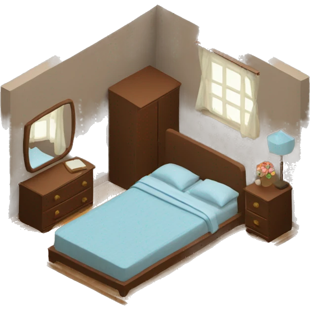 3d-isometric-brown-bedroom emoji