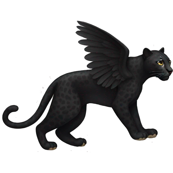 winged black leopard emoji