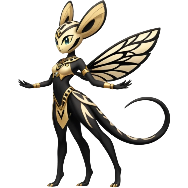  Egyptian Smooth Soft Glossy Tribal Exotic Colorful Tropical Meloetta-Venom-Heliolisk-Helioptile-fusion, full body, tribal markings  emoji