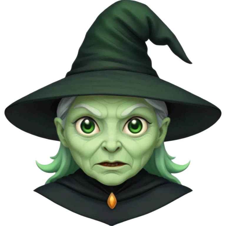 Witch with Green Skin horror look emoji
