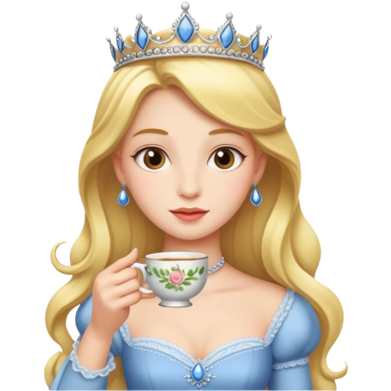 Princess drinking tea  emoji