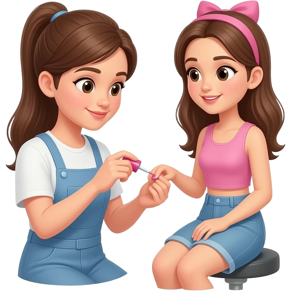 Nail rech working on a girl emoji