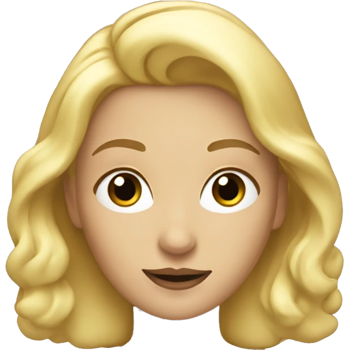 Blonde woman with black nimbus above head emoji