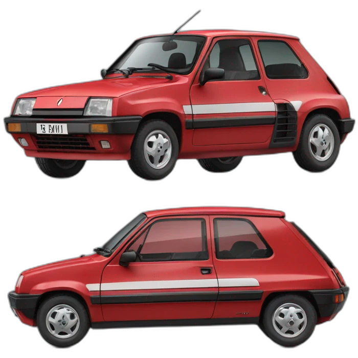 Renault super 5 rouge emoji