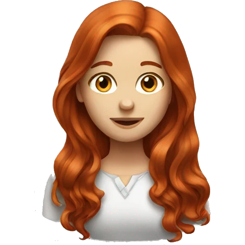 Redhead long hair girl emoji