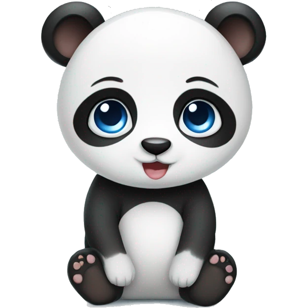 Blue eyed baby love panda emoji