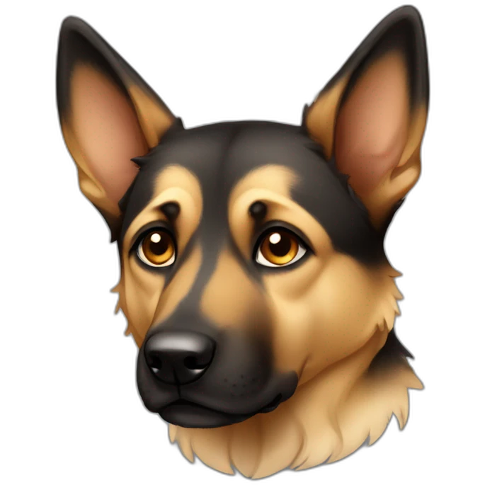 Black and fawn dog Shepherd sad tear emoji