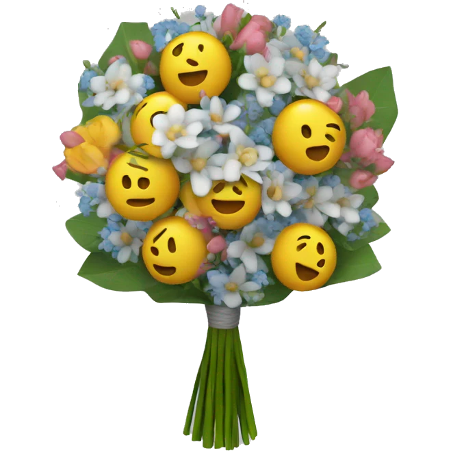 Mesh wrapped bouquet emoji