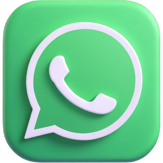 3d style whatsapp logo, green and white, no text, no background emoji