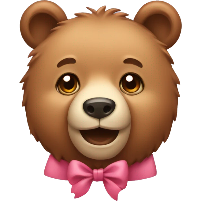 bear with a cute bow emoji