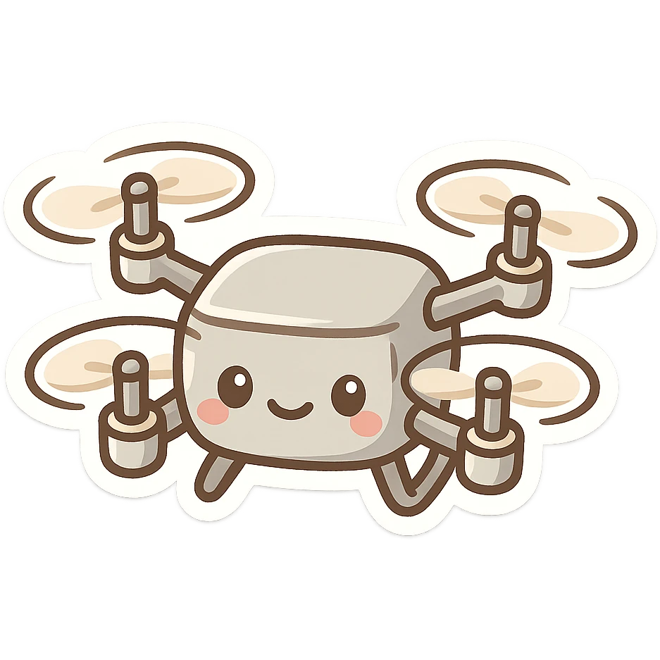multicopter drone, playful cartoon style emoji