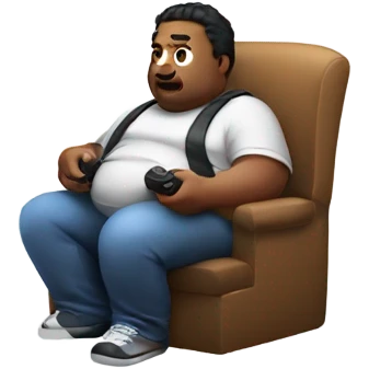 Fat person playing video game  emoji