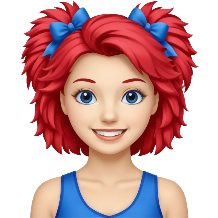 give me a cheerleader with blue pom poms emoji