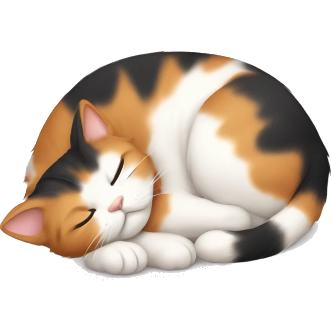 calico cat that’s sleeping emoji