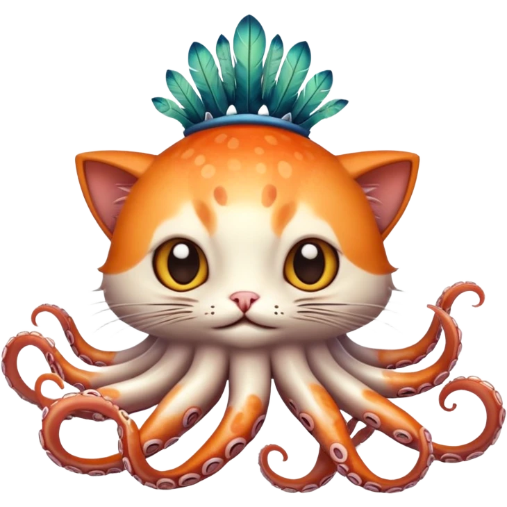 Cat squid bird all fused as one emoji