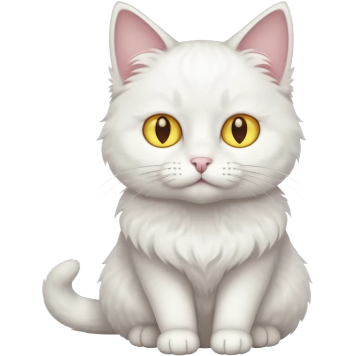 white cat with yellow eyes  emoji