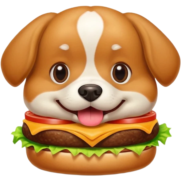 Dog eating burger emoji