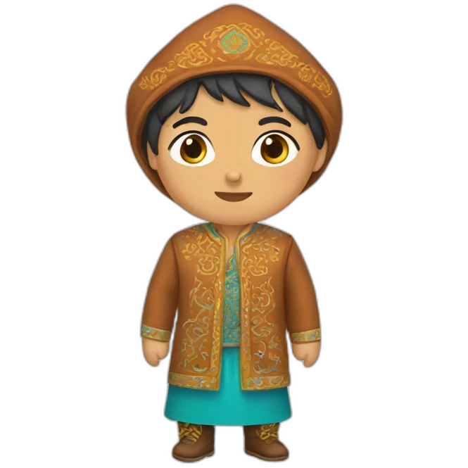 Kazakh with Kazakh clothes emoji
