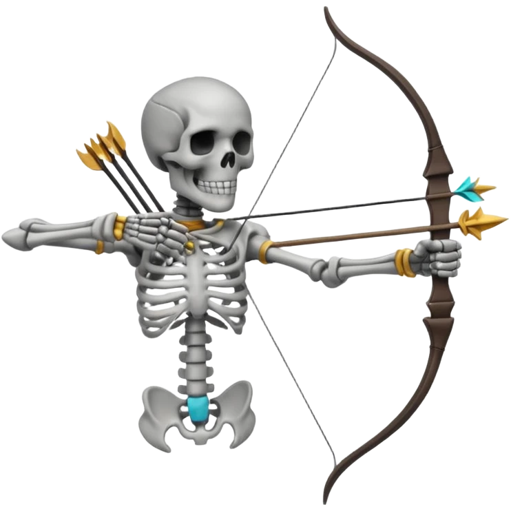 create a dnd style skeleton_archer.png with a bow using 48x48 pixels size emoji