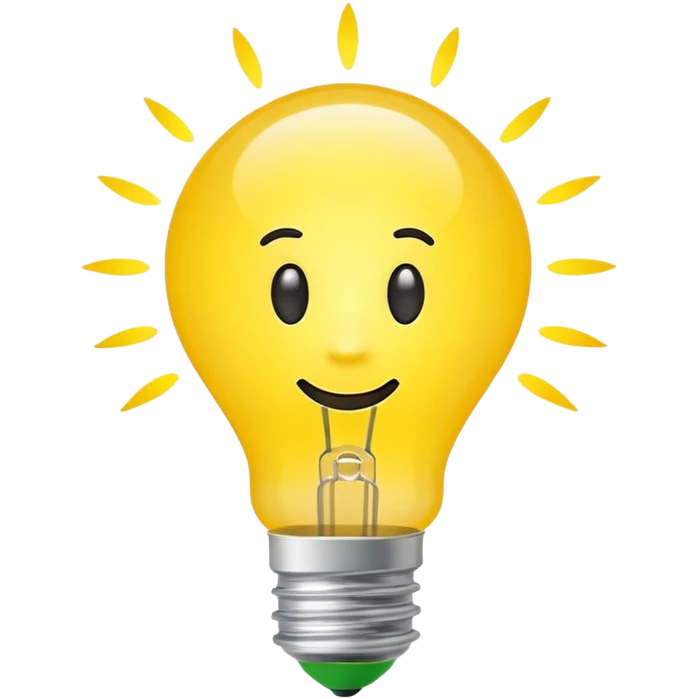 Simple flat emoji of a bright yellow light bulb symbolizing a positive idea, with a green check mark next to it. Clean, modern, minimal design. No text, no 3D, no shadows. White or transparent background.. emoji