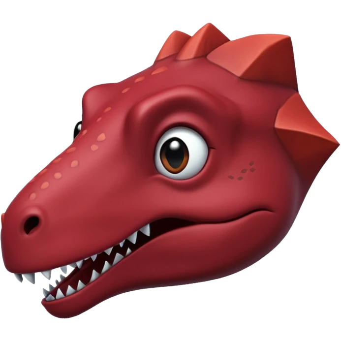 a maroon dinosaur with a Rhombus head and black eyes. emoji