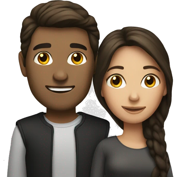 Brunette couple emoji