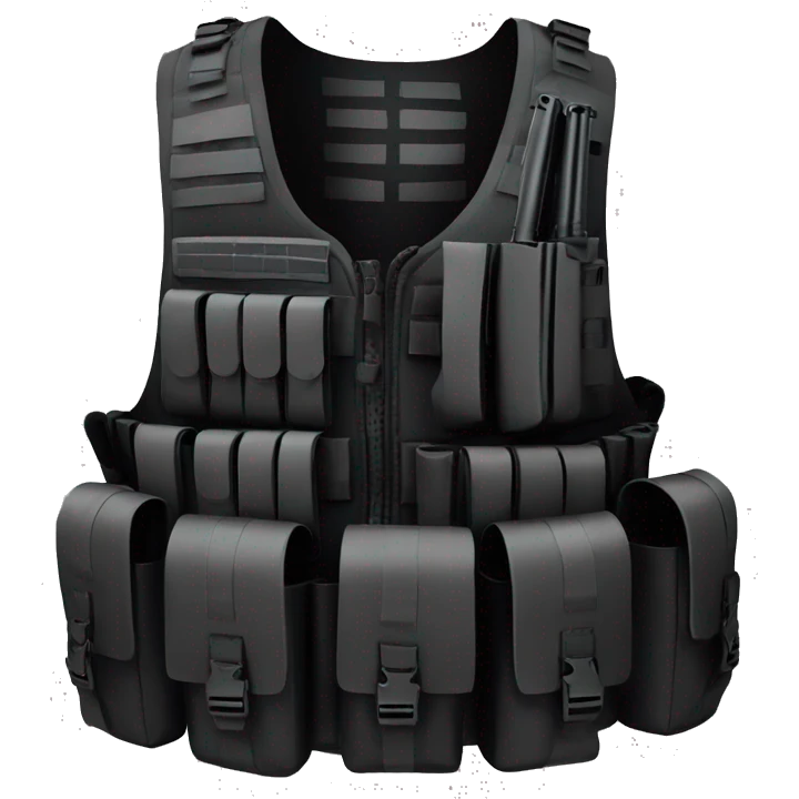 all black CS tactical vest emoji
