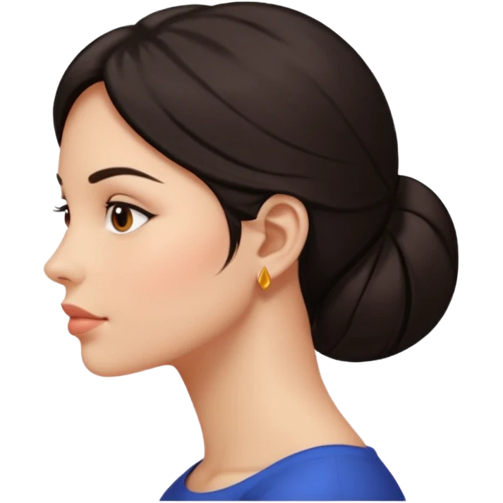 el rostro de perfil de una mujer donde simule que obtuvo un lifting facial emoji