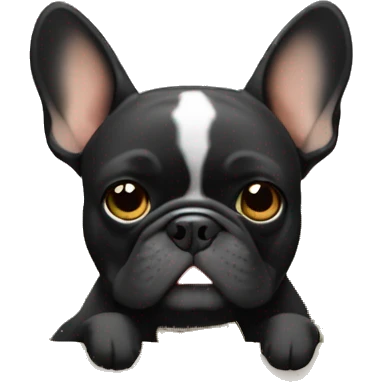Black-and-tan French bulldog burying money  emoji