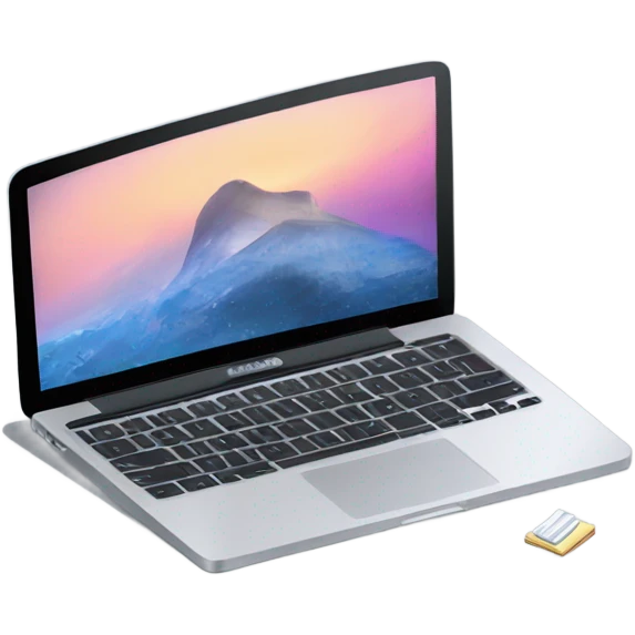 macbook with a notebook nearby 💻📒 emoji