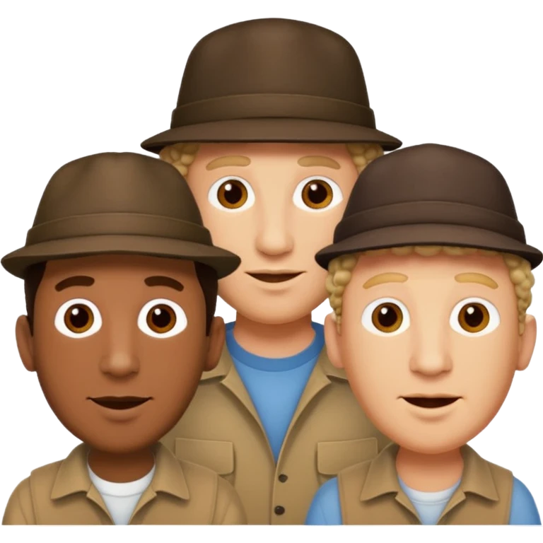 3 Stooges Larry Moe Curly emoji