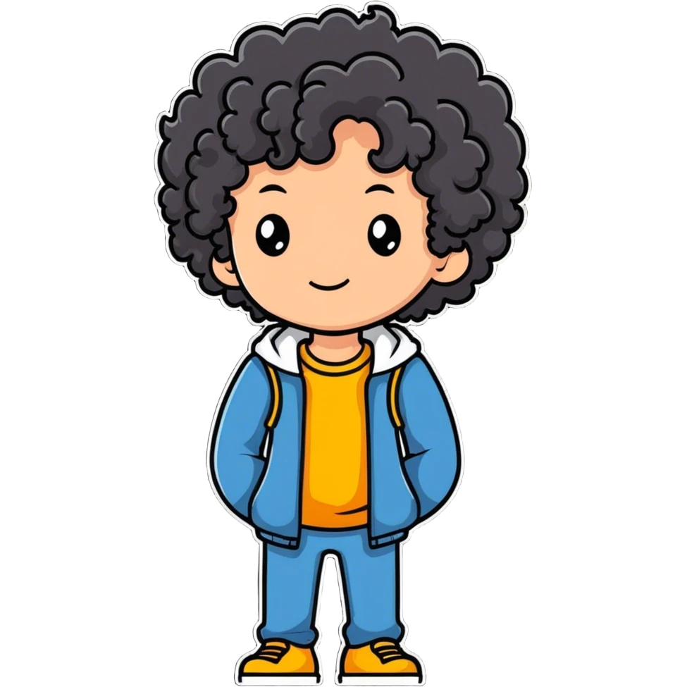 Boy with curly hair named Joshua emoji