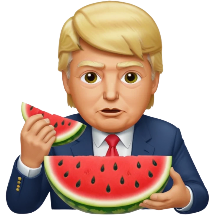 trump eating watermelon emoji