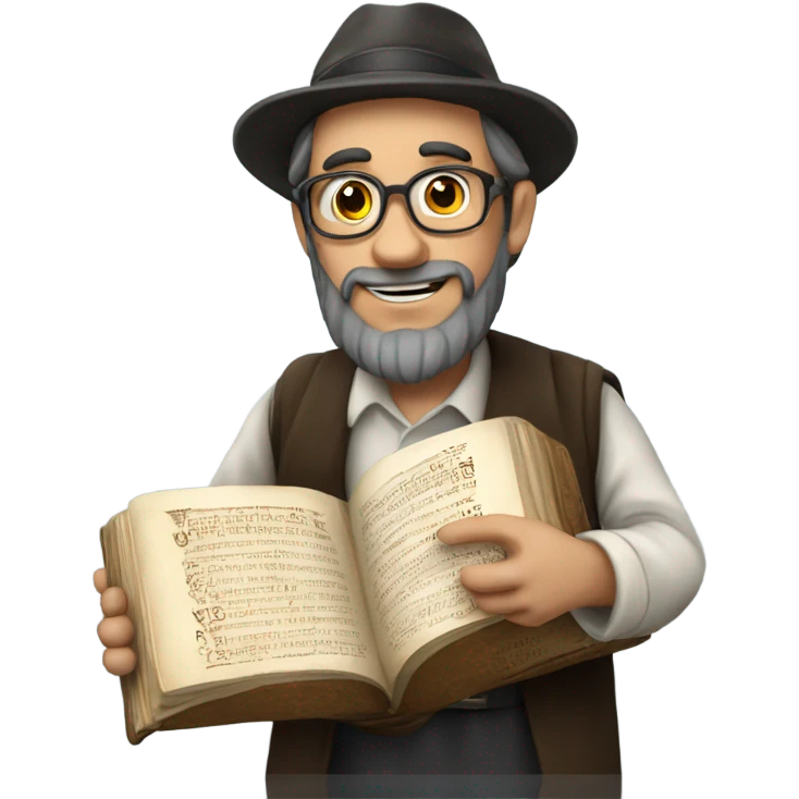 jewish holding a scroll of scripture and the star of david emoji