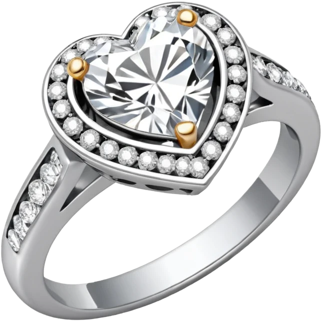 diamond heart engagement ring silver emoji