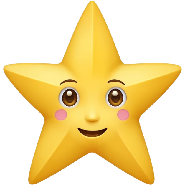 a stylized star with a face, cute and cheerful emoji