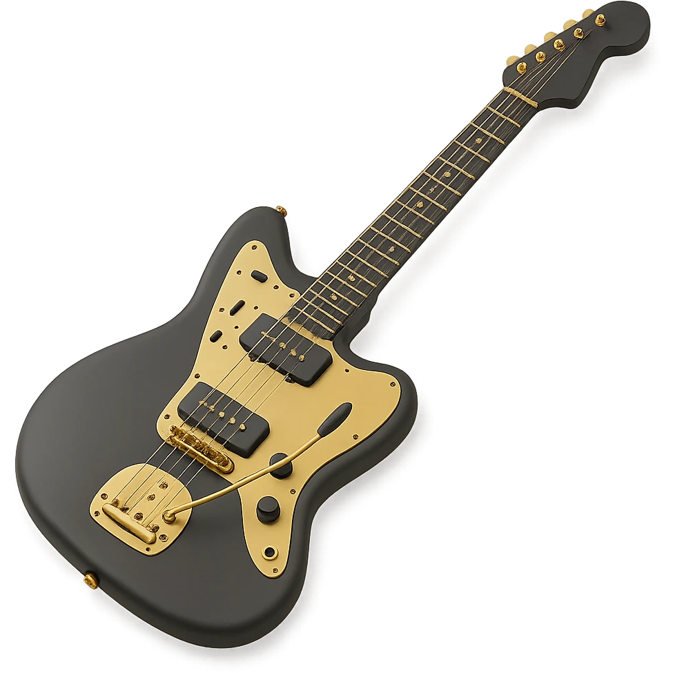 Olympic White Fender Jazzmaster guitar with classic tremolo bar emoji